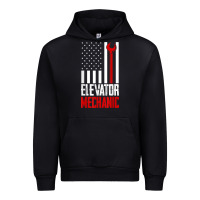 Black elevator mechanic american flag gift for elevator technician t shirt Urban Hoodie - linhVisuals