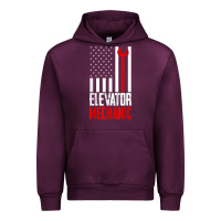 Mauve Wine elevator mechanic american flag gift for elevator technician t shirt Urban Hoodie - linhVisuals