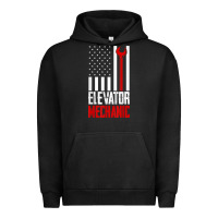 Pigment Black elevator mechanic american flag gift for elevator technician t shirt Urban Hoodie - linhVisuals