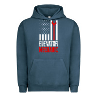 Pigment Midnight Navy elevator mechanic american flag gift for elevator technician t shirt Urban Hoodie - linhVisuals