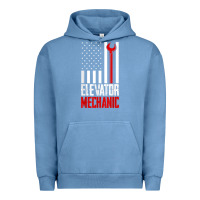 Pigment Pebble Blue elevator mechanic american flag gift for elevator technician t shirt Urban Hoodie - linhVisuals