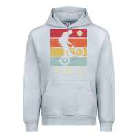 Heather Grey bmx vintage bike fans kids gift boys bmx pullover hoodie Urban Hoodie - linhVisuals