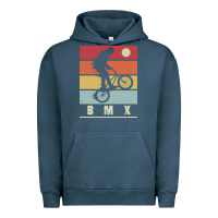 Pigment Midnight Navy bmx vintage bike fans kids gift boys bmx pullover hoodie Urban Hoodie - linhVisuals