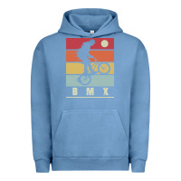 Pigment Pebble Blue bmx vintage bike fans kids gift boys bmx pullover hoodie Urban Hoodie - linhVisuals