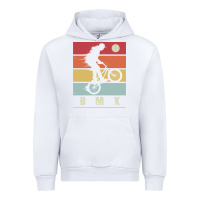 White bmx vintage bike fans kids gift boys bmx pullover hoodie Urban Hoodie - linhVisuals