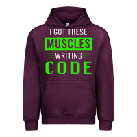 Mauve Wine funny programmer writing code muscles meme for computer geek Urban Hoodie - linhVisuals
