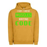 Pigment Peanut Butter funny programmer writing code muscles meme for computer geek Urban Hoodie - linhVisuals