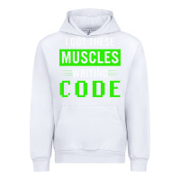 White funny programmer writing code muscles meme for computer geek Urban Hoodie - linhVisuals