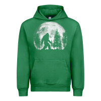 Emerald bigfoot in the forest hiding at night full moon trees nature t shirt Urban Hoodie - linhVisuals