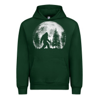 Forest Green bigfoot in the forest hiding at night full moon trees nature t shirt Urban Hoodie - linhVisuals