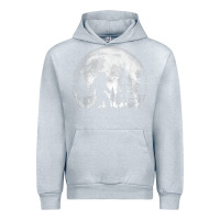 Heather Grey bigfoot in the forest hiding at night full moon trees nature t shirt Urban Hoodie - linhVisuals