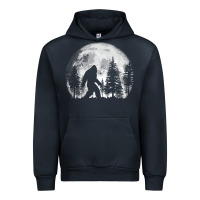 Navy bigfoot in the forest hiding at night full moon trees nature t shirt Urban Hoodie - linhVisuals