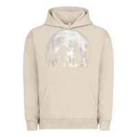 Pigment French Oak bigfoot in the forest hiding at night full moon trees nature t shirt Urban Hoodie - linhVisuals