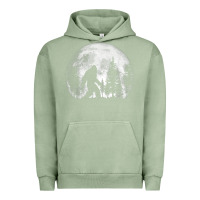 Pigment Oil Green bigfoot in the forest hiding at night full moon trees nature t shirt Urban Hoodie - linhVisuals