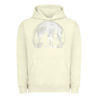 Pigment Pistachio bigfoot in the forest hiding at night full moon trees nature t shirt Urban Hoodie - linhVisuals