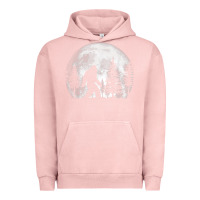 Pigment Salmon bigfoot in the forest hiding at night full moon trees nature t shirt Urban Hoodie - linhVisuals
