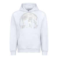 White bigfoot in the forest hiding at night full moon trees nature t shirt Urban Hoodie - linhVisuals