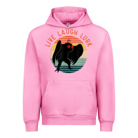 Fuchsia Pink mothman live laugh lurk Urban Hoodie - linhVisuals