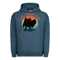 Pigment Midnight Navy mothman live laugh lurk Urban Hoodie - linhVisuals