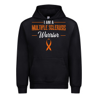 Black multiple sclerosis warrior autoimmune disease orange ribbon Urban Hoodie - linhVisuals