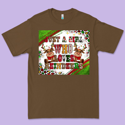 Just A Girl Who Loves Reindeer Premium Tee Designed By Cowgirlartshop