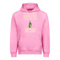 Fuchsia Pink my favorite marine calls me mom Urban Hoodie - linhVisuals