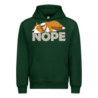 Forest Green nope lazy corgi Urban Hoodie - linhVisuals