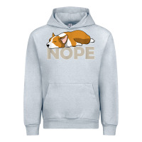 Heather Grey nope lazy corgi Urban Hoodie - linhVisuals