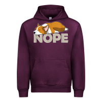 Mauve Wine nope lazy corgi Urban Hoodie - linhVisuals