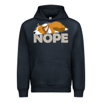 Navy nope lazy corgi Urban Hoodie - linhVisuals