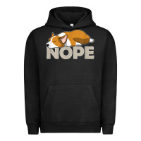 Pigment Black nope lazy corgi Urban Hoodie - linhVisuals