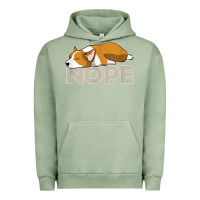 Pigment Oil Green nope lazy corgi Urban Hoodie - linhVisuals