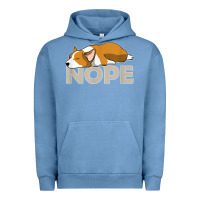 Pigment Pebble Blue nope lazy corgi Urban Hoodie - linhVisuals