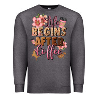 Charcoal Heather life begins after coffee Premium Sweatshirt - JahusDesignShop