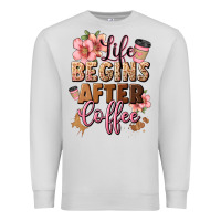 Dove Grey life begins after coffee Premium Sweatshirt - JahusDesignShop