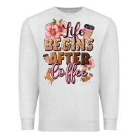 Oatmeal Heather life begins after coffee Premium Sweatshirt - JahusDesignShop