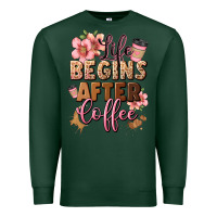 Sports Green life begins after coffee Premium Sweatshirt - JahusDesignShop