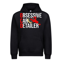 Black funny obessive car detailer for car detailing t shirt Urban Hoodie - linhVisuals