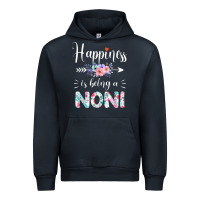 Navy happiness is being a noni ever women floral decor Urban Hoodie - linhVisuals