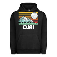 Pigment Black ojai california mountains & sun retro 80s graphic Urban Hoodie - linhVisuals