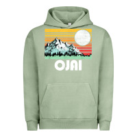 Pigment Oil Green ojai california mountains & sun retro 80s graphic Urban Hoodie - linhVisuals