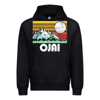 Black ojai california mountains & sun retro 80s graphic Urban Hoodie - linhVisuals