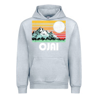 Heather Grey ojai california mountains & sun retro 80s graphic Urban Hoodie - linhVisuals