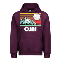 Mauve Wine ojai california mountains & sun retro 80s graphic Urban Hoodie - linhVisuals