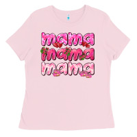 Bubblegum Pink Mama mama mama mother's day Ladies Tee - HowdyJamesFarm