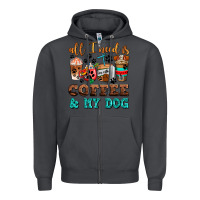 Smoke all i need is coffee and my dog Zipper Hoodie - AdoDesignShop
