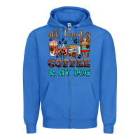 True Royal all i need is coffee and my dog Zipper Hoodie - AdoDesignShop