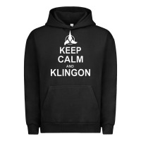 Pigment Black keep calm and klingon Urban Hoodie - linhVisuals