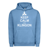 Pigment Pebble Blue keep calm and klingon Urban Hoodie - linhVisuals