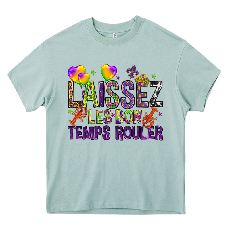 Loissez Les Bon Temps Rouler With Balloon Heavy Core Tee by HowdyJamesFarm | Teevron